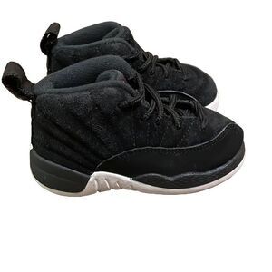 Nike Jordan 12 Retro Reverse Taxi Black Suede Sneaker Size 6C EU 22 850000-017